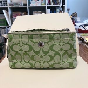 Green Coach wristlet